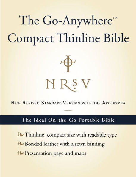 NRSV Go-Anywhere Compact Thinline Bible with the Apocrypha (Bonded Leather, Navy