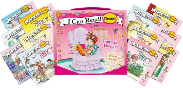 Fancy Nancy's 12-Book Fantastic Phonics Fun!: Includes 12 Mini-Books Featuring Short and Long Vowel Sounds