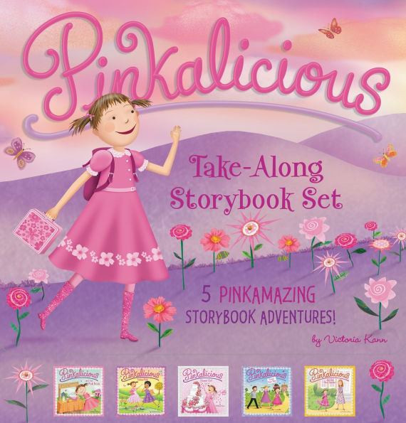 The Pinkalicious Take-Along Storybook Set: Tickled Pink, Pinkalicious and the Pink Drink, Flower Girl, Crazy Hair Day, Pinkalicious and the New Teacher
