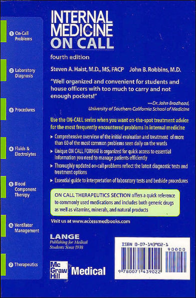 Internal Medicine On Call / Edition 4