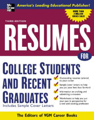 Title: Resumes for College Students and Recent Graduates, Author: Editors of VGM