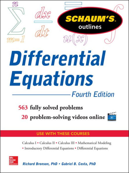 Schaums Outline Of Differential Equations 4th Edition By Richard Bronson Gabriel B Costa 6752