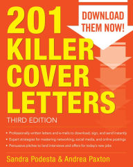 Title: 201 Killer Cover Letters Third Edition, Author: Sandra Podesta
