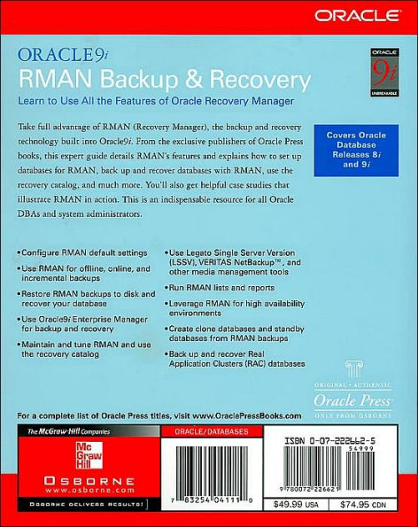 Oracle9i RMAN Backup & Recovery / Edition 1