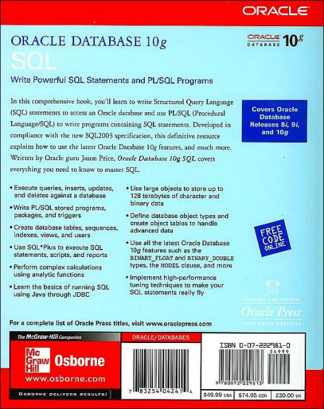 Oracle Database 10g SQL / Edition 1