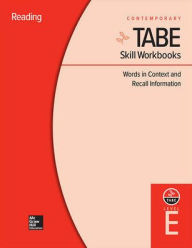 Title: TABE Skill Workbooks Level E: Words in Context and Recall Information (10 copies), Author: Contemporary