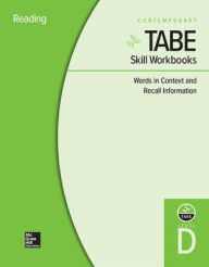 Title: TABE Skill Workbooks Level D: Words in Context and Recall Information - 10 Pack, Author: Contemporary