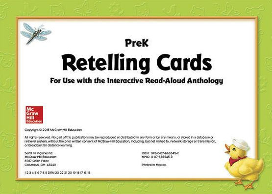 Reading Little Wonders Custom Grade Pre - K Retelling Card Pack / Edition 1