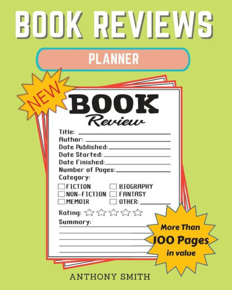 New !! Book Reviews Planner: The Ultimate Organizer For Your Existing & Future Book Library! Planner Activity Book