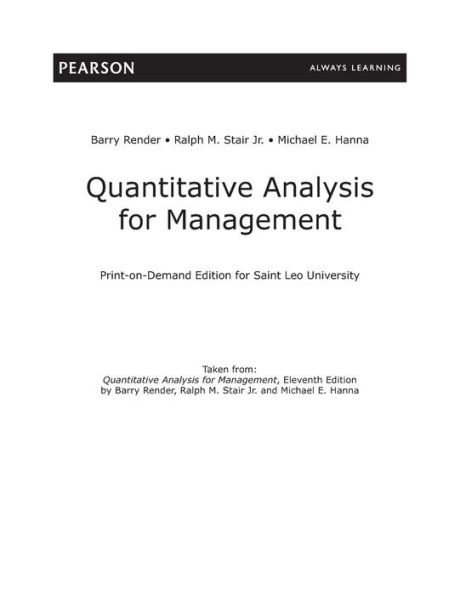 Quantitative Analysis for Management / Edition 11