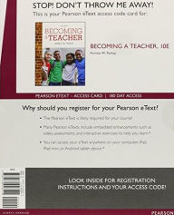 Title: Becoming a Teacher, Enhanced Pearson eText -- Access Card / Edition 10, Author: Forrest W. Parkay