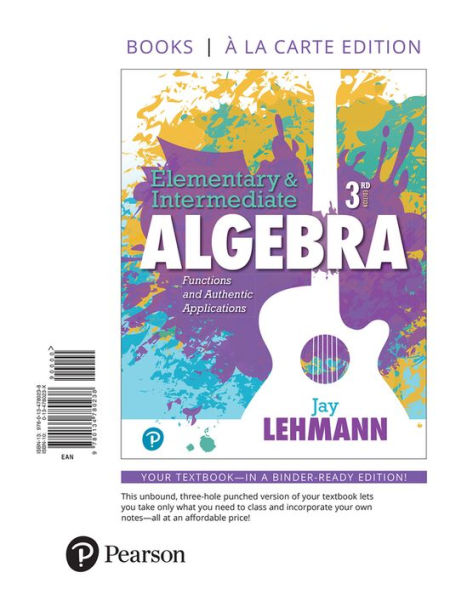 Elementary & Intermediate Algebra: Functions and Authentic Applications / Edition 3