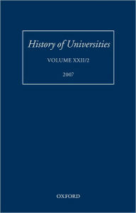 Title: History of Universities: Volume XXII/2, Author: Mordechai Feingold