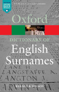 Title: Dictionary of English Surnames OQR, Author: Percy H Reaney