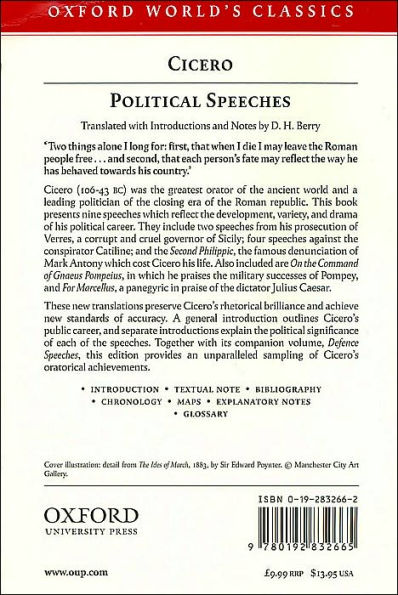 Political Speeches (Oxford World's Classics Series) / Edition 1