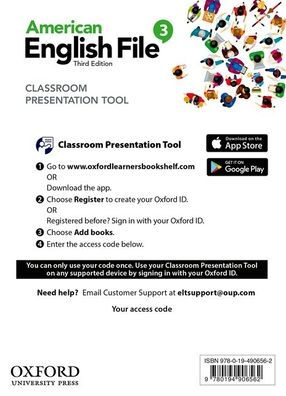 American English File Level 3 Classroom Presentation Tool Access Card