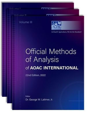 Official Methods of Analysis of AOAC INTERNATIONAL: 3-Volume Set