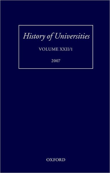 History of Universities: Volume XXII/1