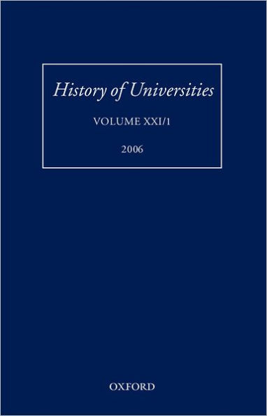 History of Universities: Volume XXI/1