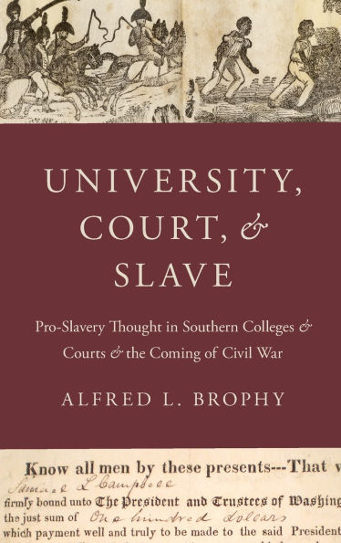 University, Court, and Slave: Pro-Slavery Thought in Southern Colleges and Courts and the Coming of Civil War