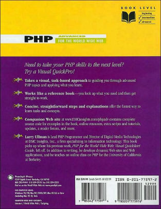 Php Advanced For The World Wide Web Visual Quickpro Guidepaperback - 
