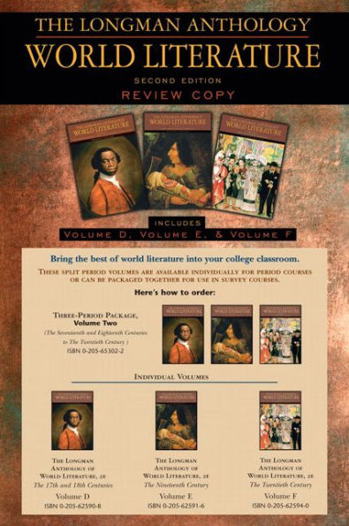 Longman Anthology of World Literature, Volume II (D,E,F), The: The Seventeenth and Eighteen Centuries, The Nineteenth Century, and The Twentieth Century / Edition 2