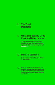 Title: The Trust Manifesto: What you Need to do to Create a Better Internet, Author: Damian Bradfield