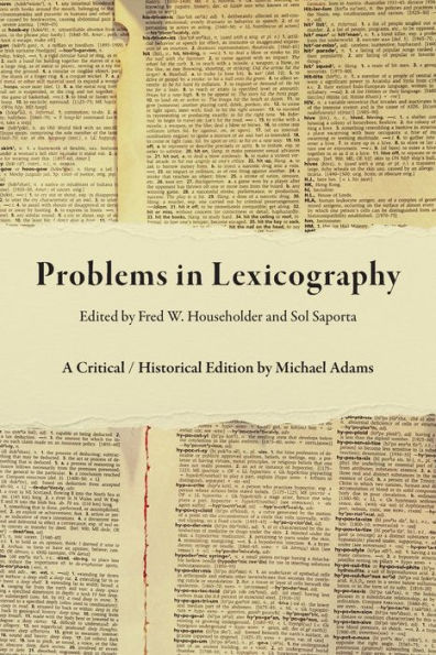 Problems Lexicography: A Critical / Historical Edition