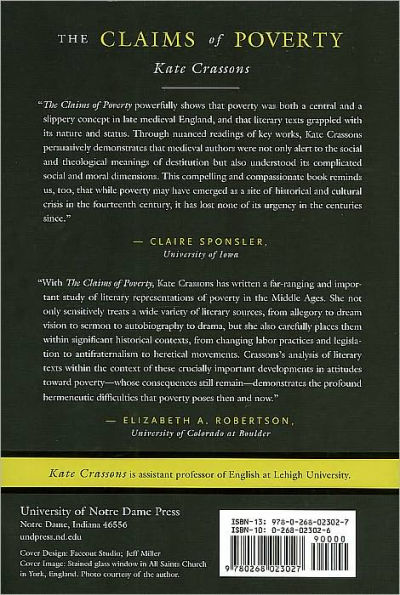 The Claims of Poverty: Literature, Culture, and Ideology in Late Medieval England