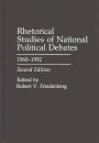 Rhetorical Studies of National Political Debates: 1960-1992