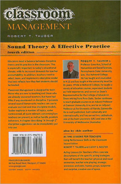 Classroom Management: Sound Theory and Effective Practice