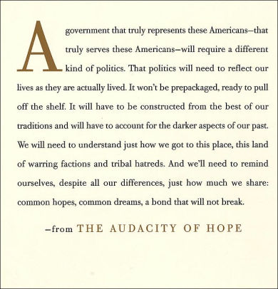 The Audacity of Hope: Thoughts on Reclaiming the American Dream by