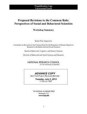 Proposed Revisions to the Common Rule: Perspectives of Social and Behavioral Scientists: Workshop Summary