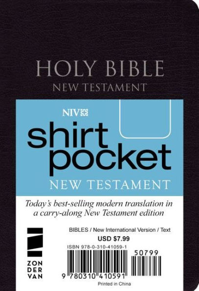 NIV, Shirt-Pocket New Testament, Leather-Look, Black