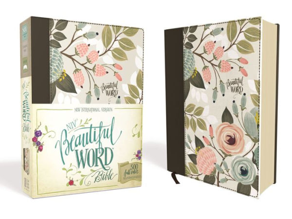 NIV, Beautiful Word Bible, Hardcover, Multi-color Floral Cloth: 500 Full-Color Illustrated Verses