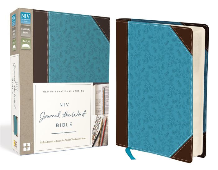 NIV, Journal the Word Bible, Imitation Leather, Brown/Blue: Reflect ...