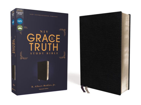 NIV, The Grace and Truth Study Bible (Trustworthy and Practical Insights), European Bonded Leather, Black, Red Letter, Comfort Print