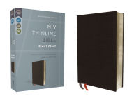 Title: NIV, Thinline Bible, Giant Print, Bonded Leather, Black, Red Letter, Comfort Print, Author: Zondervan