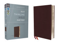 Title: NIV, Thinline Bible, Giant Print, Bonded Leather, Burgundy, Red Letter, Comfort Print, Author: Zondervan