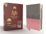 NIV, Life Application Study Bible, Third Edition, Leathersoft, Gray/Pink, Red Letter, Thumb Indexed