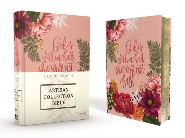 NIV, Artisan Collection Bible, Women's Bible with Journaling Space, Cloth over Board, Pink Floral, Designed Edges under Gilding, Red Letter, Comfort Print