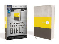 Title: NIV, Boys' Backpack Bible, Compact, Leathersoft, Yellow/Gray, Red Letter Edition, Comfort Print, Author: Zondervan