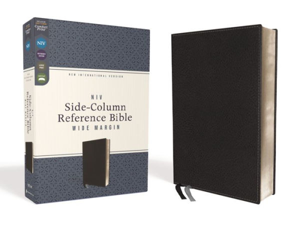 NIV, Wide Margin Side Column Reference Bible (A Bible that Welcomes Note-Taking and Deep Study), Leathersoft, Black, Comfort Print