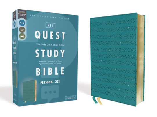 NIV, Quest Study Bible, Personal Size, Leathersoft, Teal, Comfort Print ...