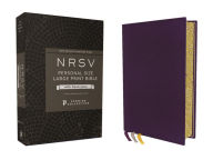 Title: NRSV, Personal Size Large Print Bible with Apocrypha, Premium Goatskin Leather, Purple, Premier Collection, Printed Page Edges, Comfort Print, Author: Zondervan