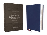 Title: NIV, Side-Column Reference Bible, Personal Size, Premium Goatskin Leather, Blue, Premier Collection, Art Gilded Edges, Comfort Print, Author: Zondervan