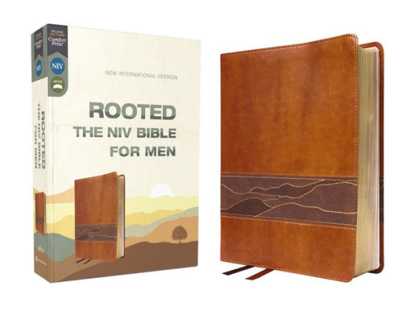 Rooted: The NIV Bible for Men, Leathersoft, Brown, Comfort Print