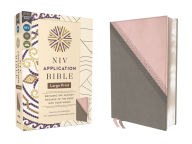 Title: NIV Application Bible, Large Print, Leathersoft, Pink/Gray, Red Letter, Comfort Print: Bringing the Ancient Message of the Bible into Your World, Author: Zondervan