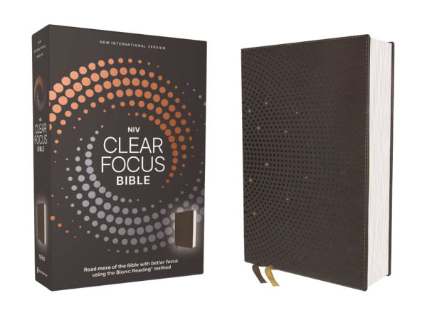 NIV, Clear Focus Bible, Leathersoft, Charcoal Brown: Read more of the Bible with better focus