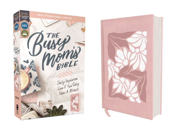 NIV, The Busy Mom's Bible, Leathersoft over Board, Pink, Red Letter, Comfort Print: Daily Inspiration Even If You Only Have One Minute